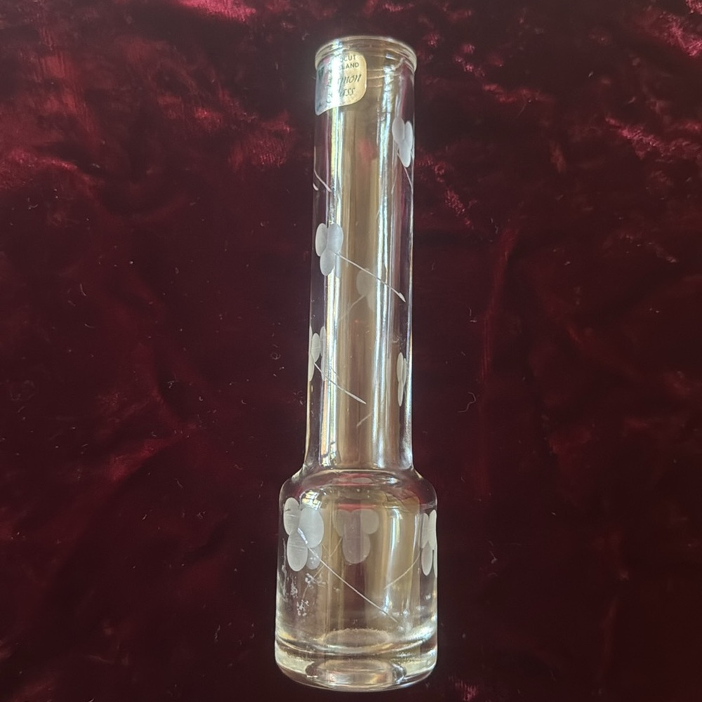 🌹 Eamon Glass; VINTAGE Beautiful Ireland Hand-Cut Crystal Etched Mini Vase 6” - Picture 3 of 10